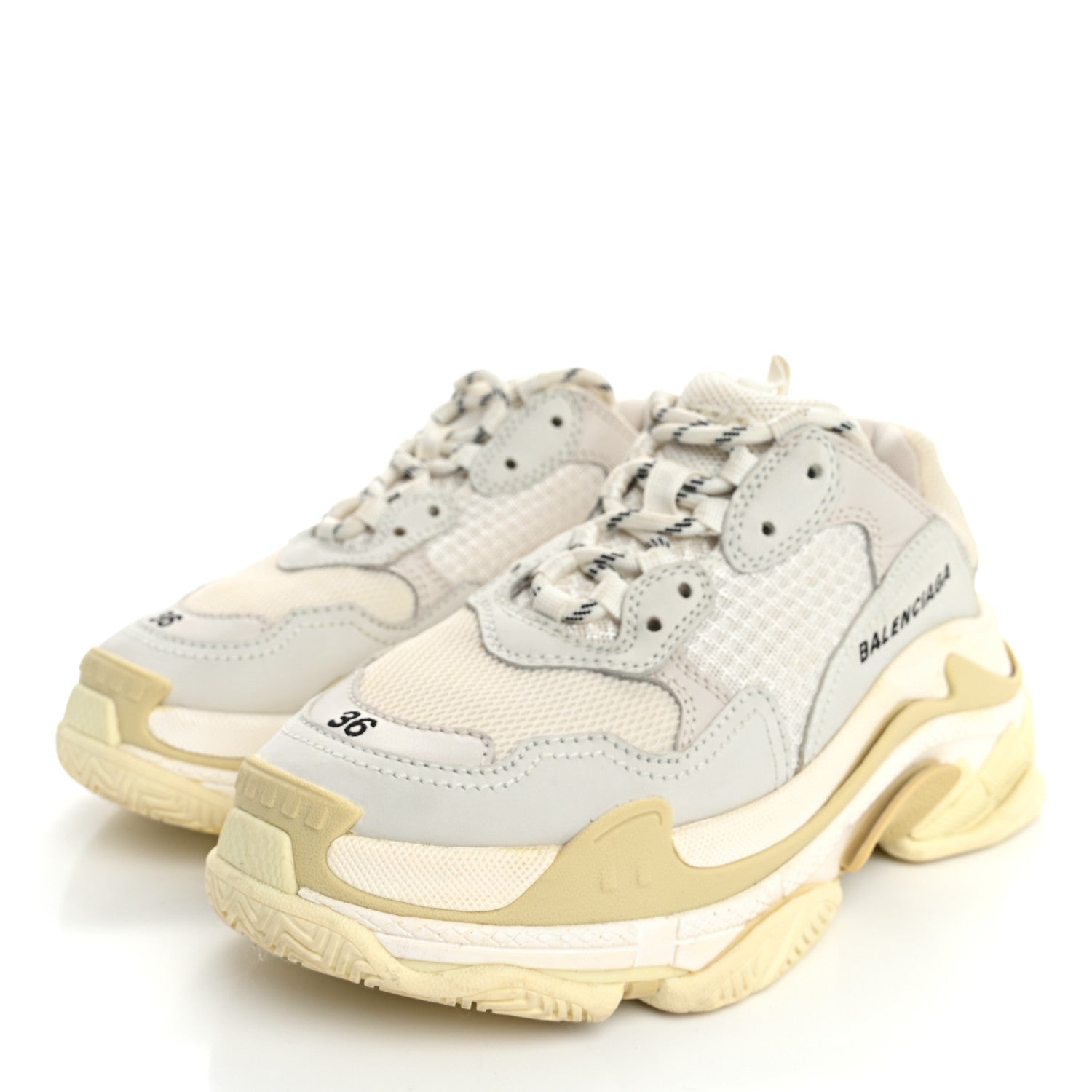 Balenciaga Fabric Mesh Womens Triple S Sneakers 36 White 4 of 13