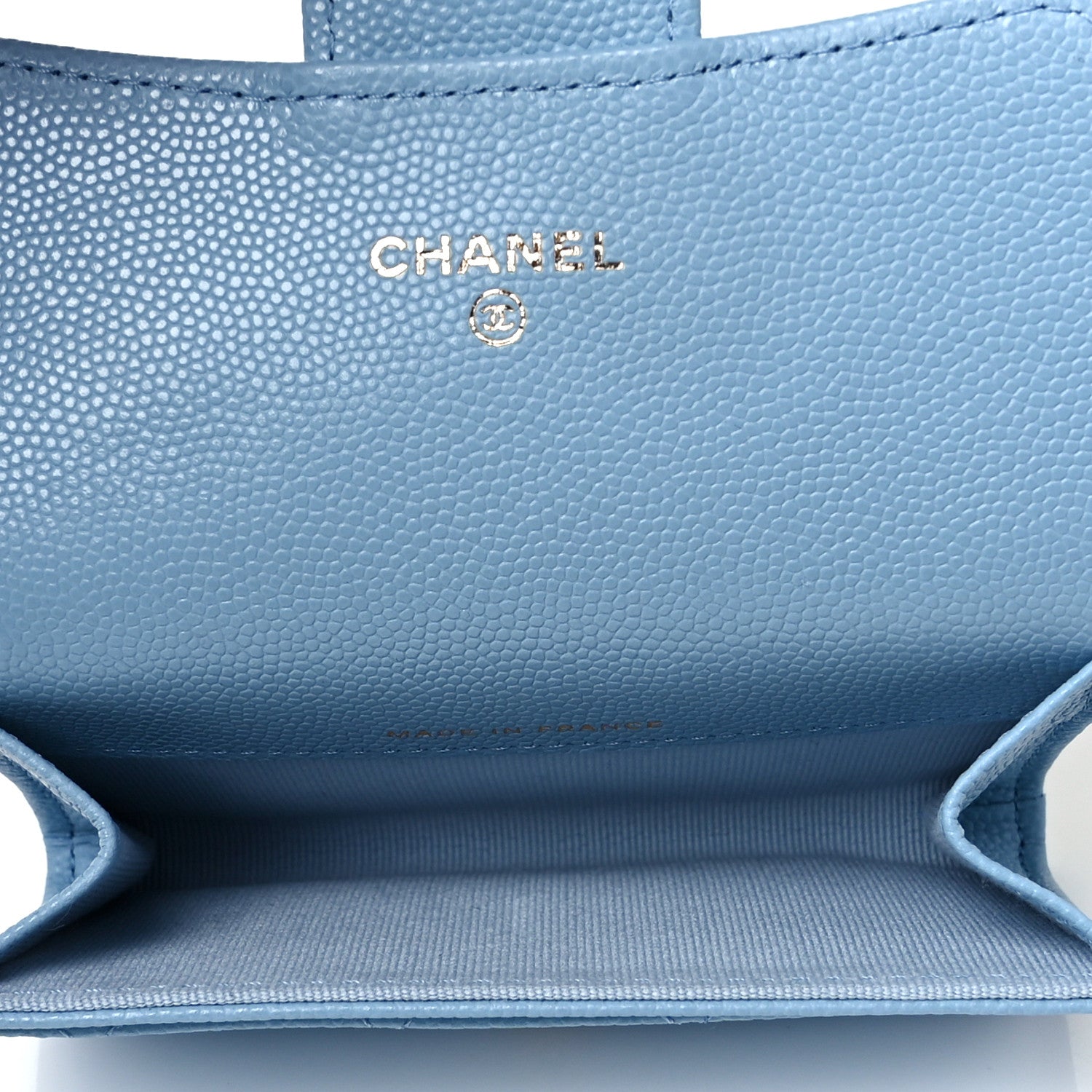 Chanel Caviar Quilted Flap Card Holder Wallet Light Blue 5 of 11