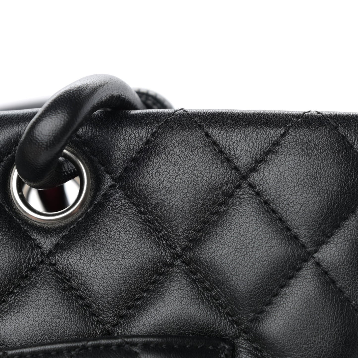 Calfskin Quilted Large Cambon Tote Black