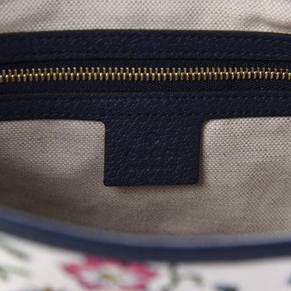 Gucci Canvas Flora Medium Jackie Hobo Blue Agata 8 of 10