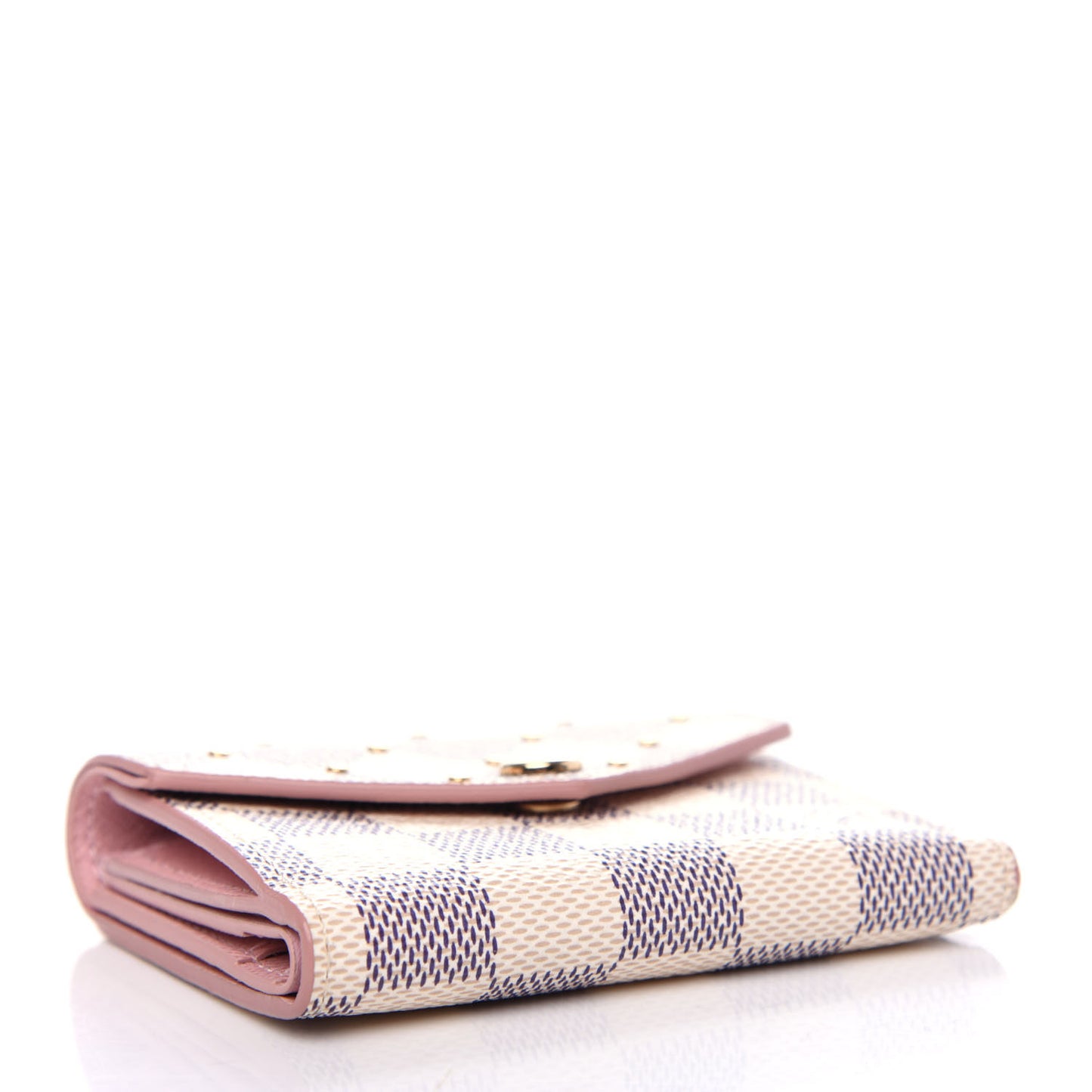 Damier Azur Studded Zoe Wallet Rose Ballerine