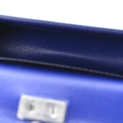 Salvatore Ferragamo Smooth Airbrushed Calfskin Micro Pouch Lime Lapis 5 of 11
