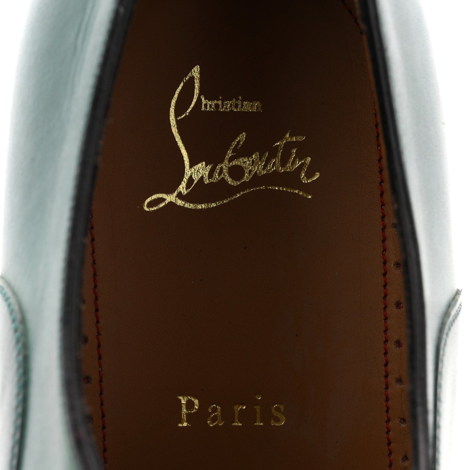 Christian Louboutin Calfskin Mens Surcity Flat Derby Oxford 45.5 Green 8 of 9