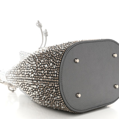 Judith Leiber Satin Crystal Embellished Piper Bucket Gradient Platinum 9 of 10