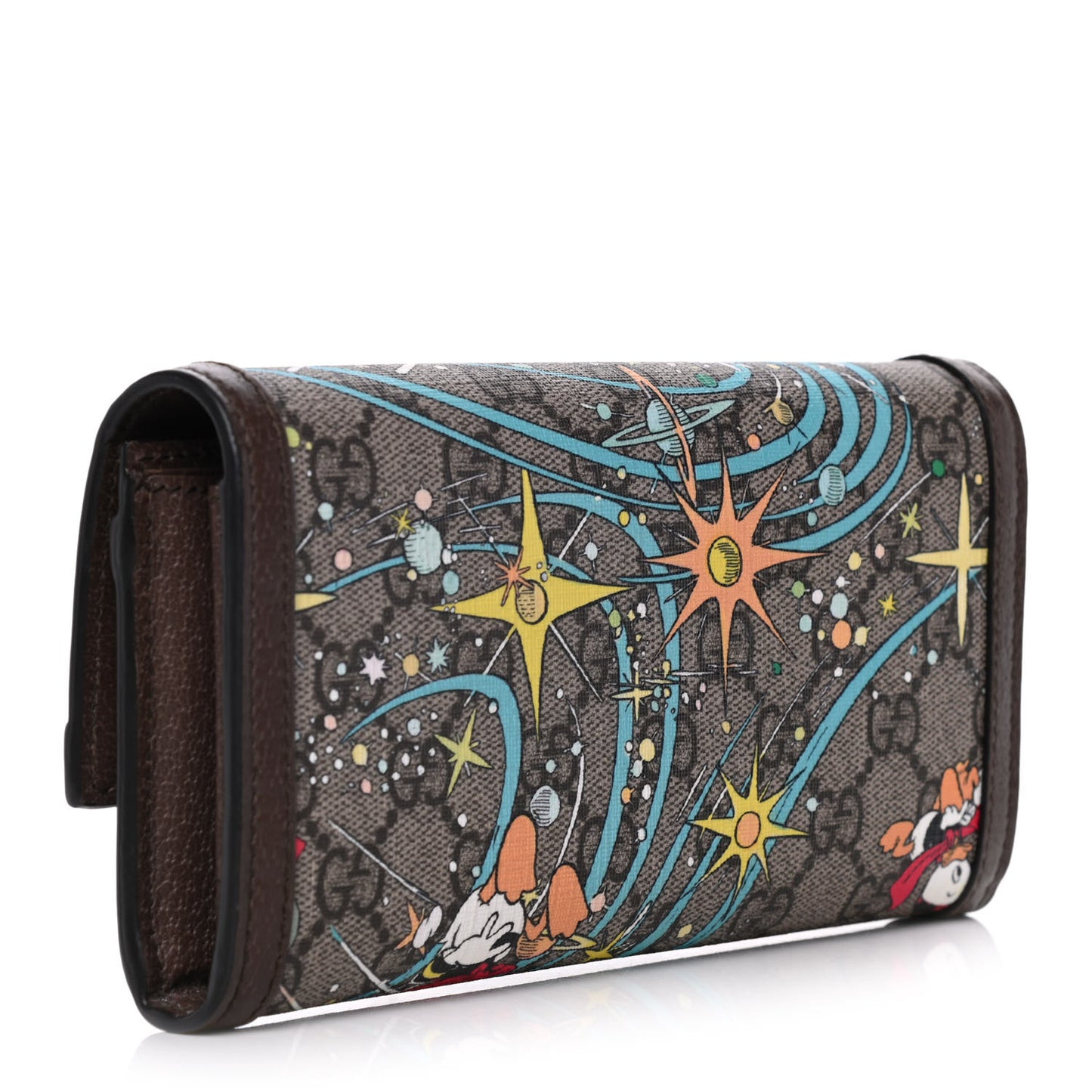X DISNEY GG Supreme Monogram Donald Duck Interlocking G Continental Wallet Beige Multicolor New Acero