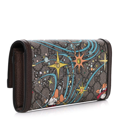 Gucci X DISNEY GG Supreme Monogram Donald Duck Interlocking G Continental Wallet Beige Multicolor New Acero 2 of 9