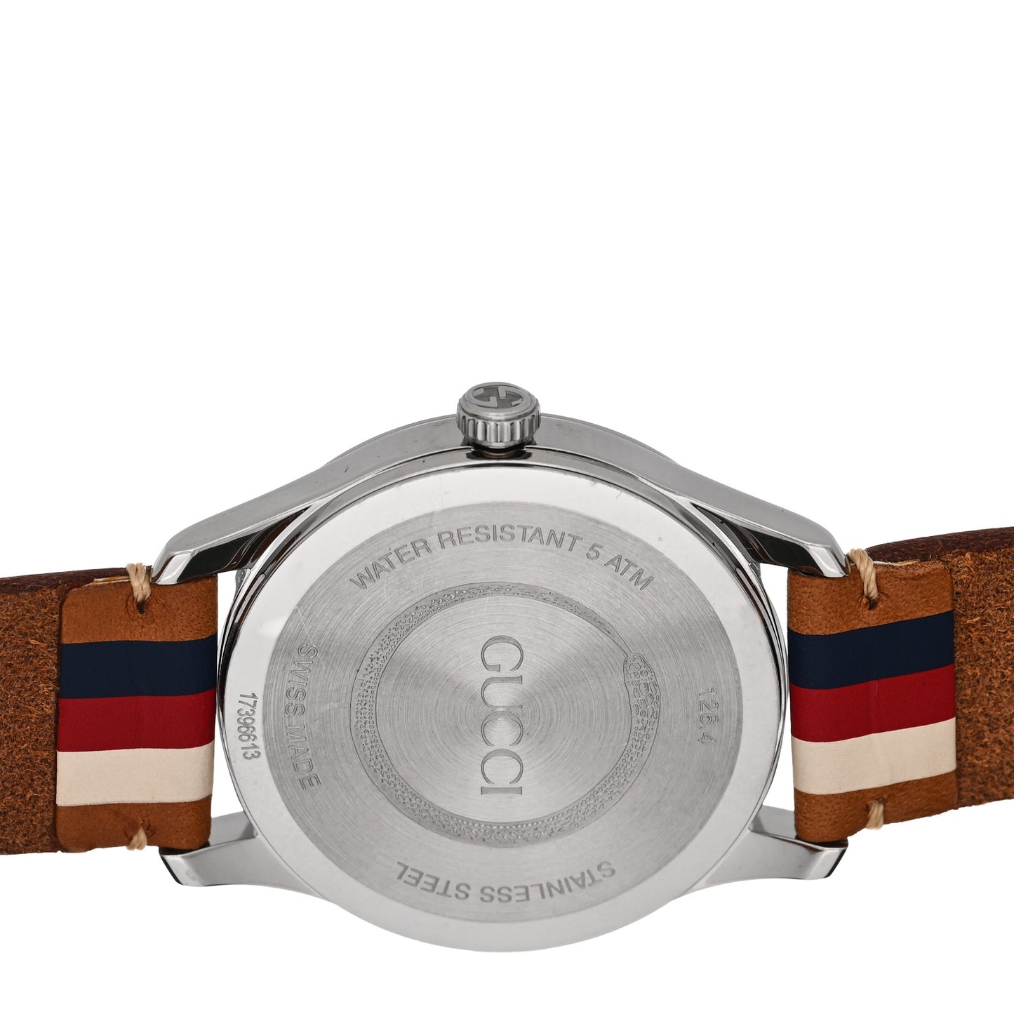Stainless Steel Calfskin 38mm G-Timeless Stripe Web Quartz Watch Brown