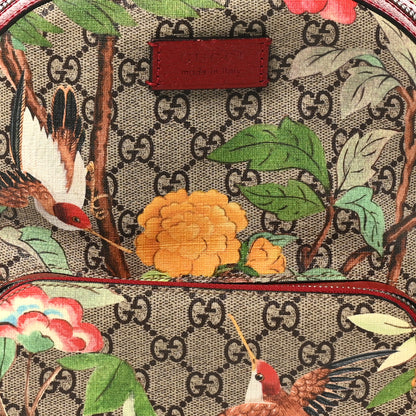 Gucci GG Supreme Monogram Tian Web Small Day Backpack Beige Multicolor Red 8 of 10