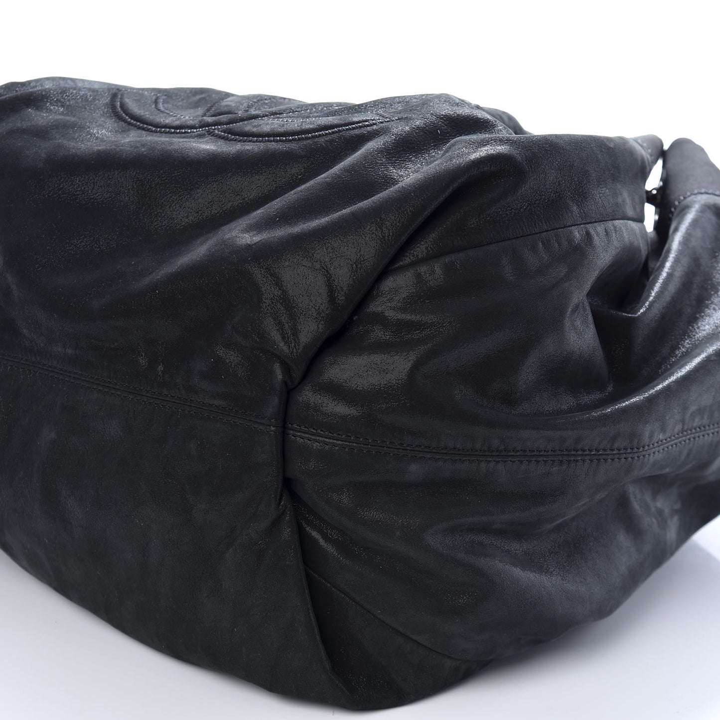 Iridescent Calfskin Large Stretch Spirit Cabas Black