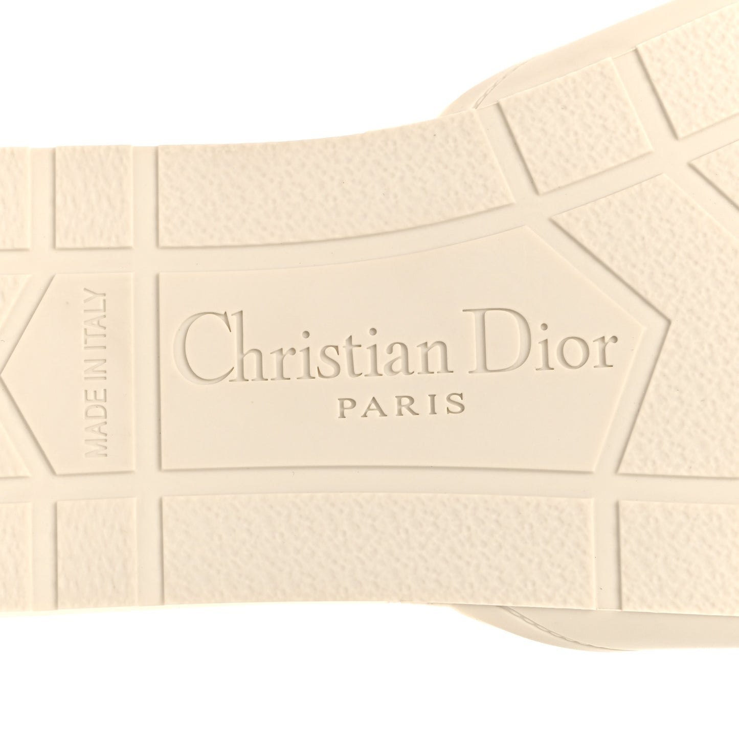 Lambskin Rubber Dioriviera Dioract Flat Slide Sandals 35 White