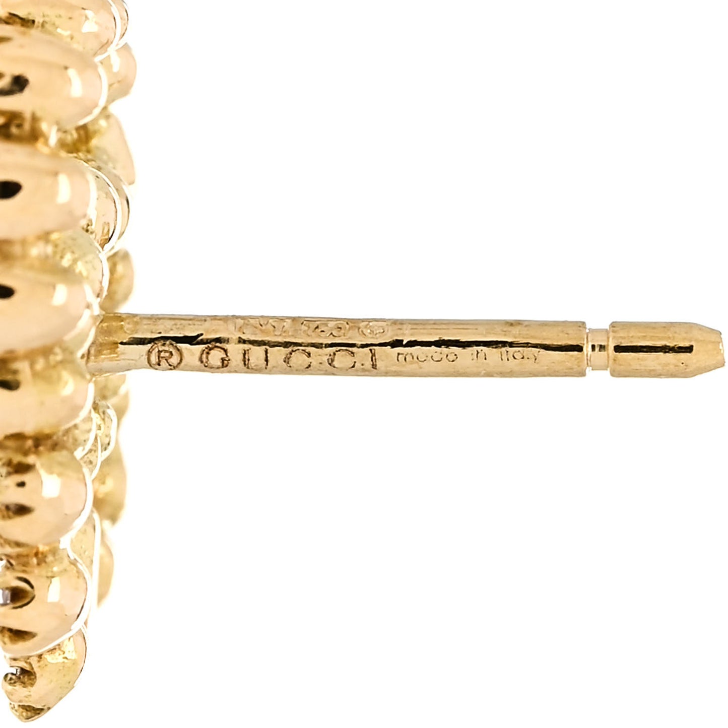18K Yellow Gold Diamond Running G Earrings