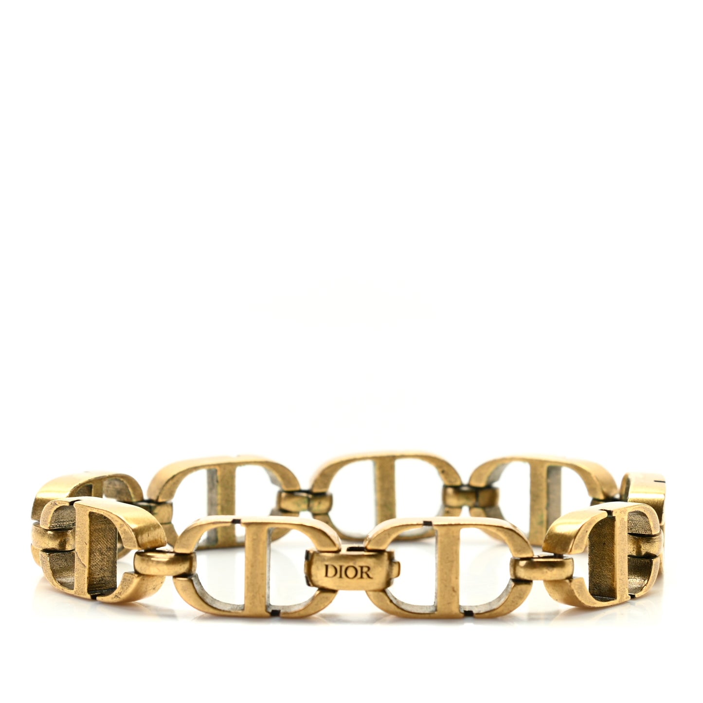 Metal CD Chain Bracelet Gold