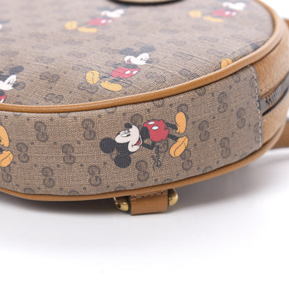 Gucci X DISNEY Mini Vintage GG Supreme Monogram Mickey Mouse Round Backpack Beige Vintage Sun Oil 9 of 10