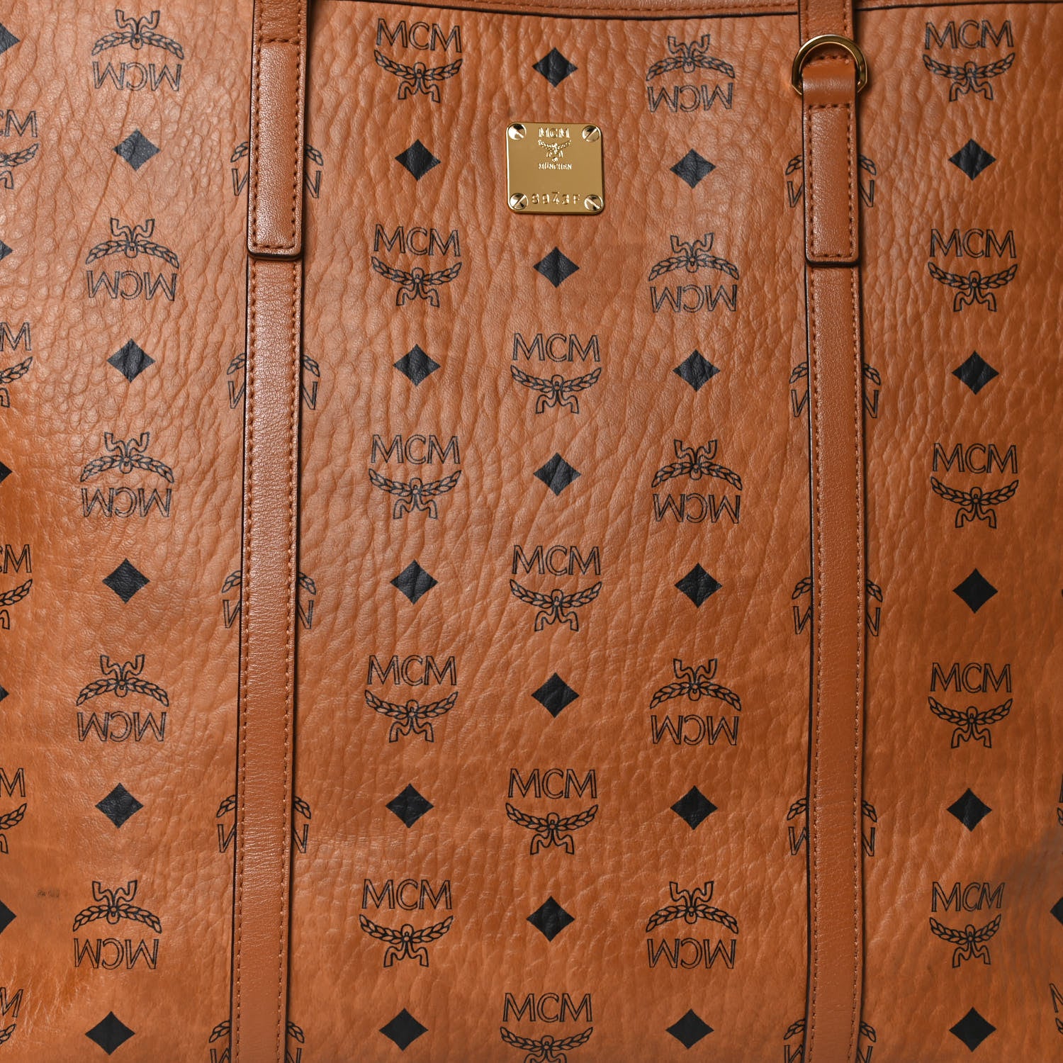 MCM Visetos Toni Shopper Tote Cognac 7 of 12
