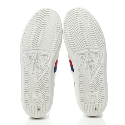 Gucci Calfskin Bee Star Embroidered Sylvie Web Ace Sneakers 36 White 5 of 8