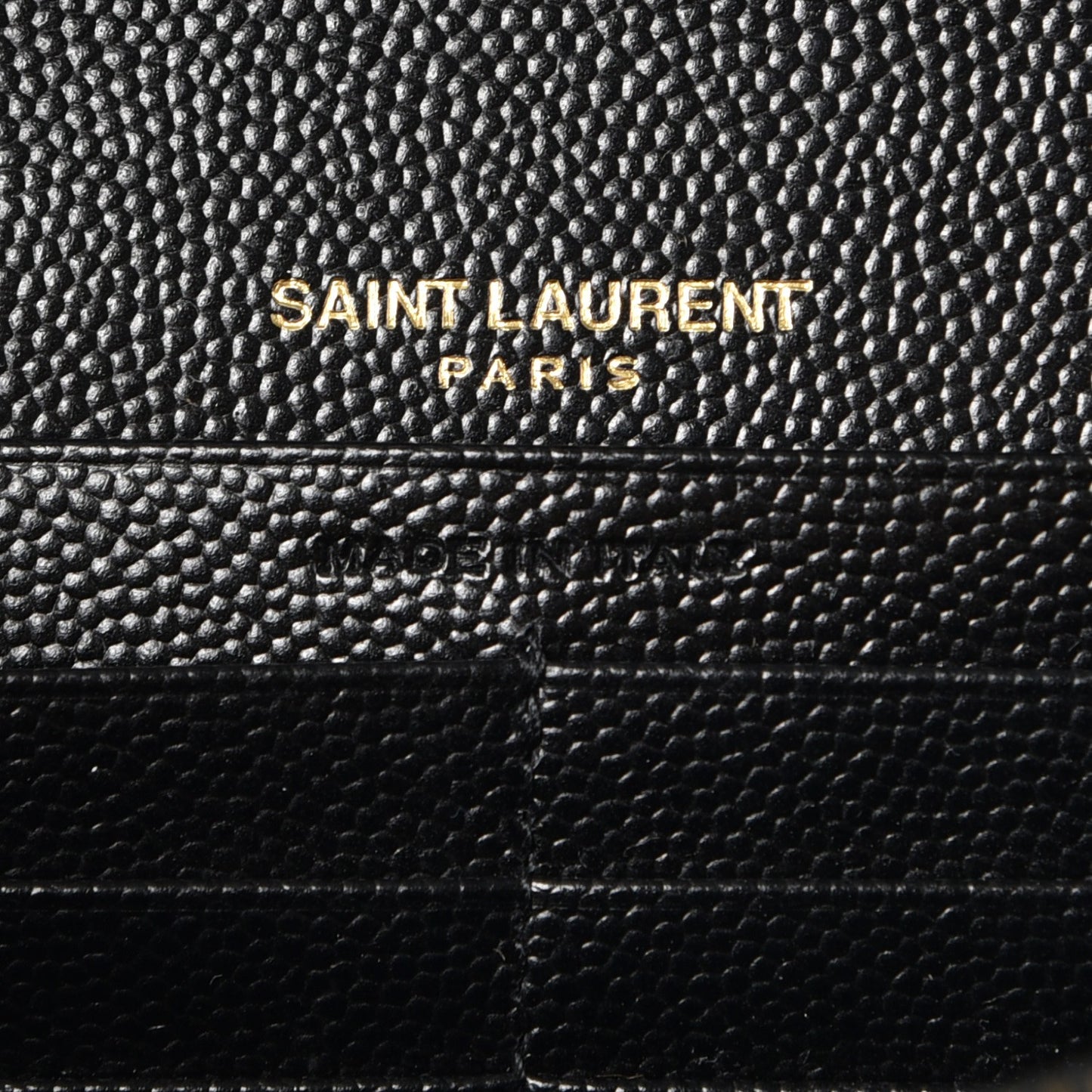Grain De Poudre Matelasse Chevron Monogram Chain Wallet Black