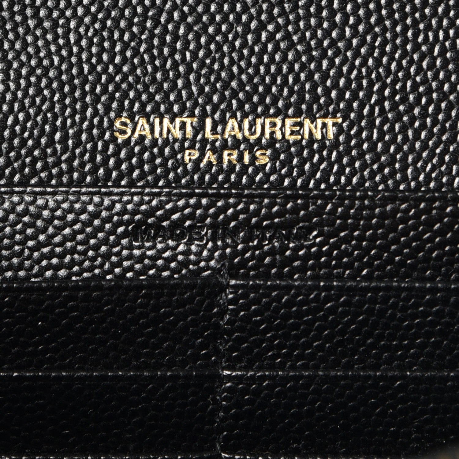 Saint Laurent Grain De Poudre Matelasse Chevron Monogram Chain Wallet Black 6 of 7