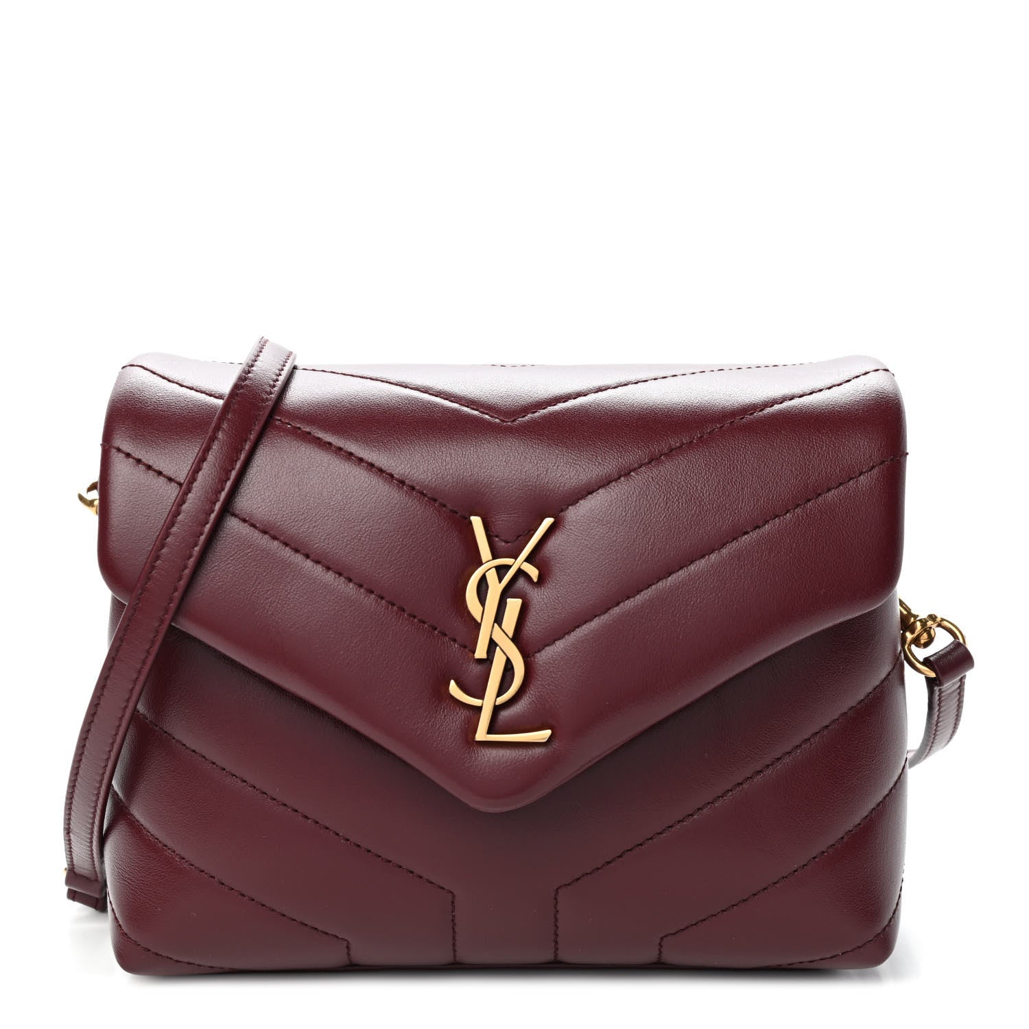 Saint Laurent Calfskin Y Quilted Monogram Toy Loulou Monogram Crossbody Bag Rouge 1 of 4