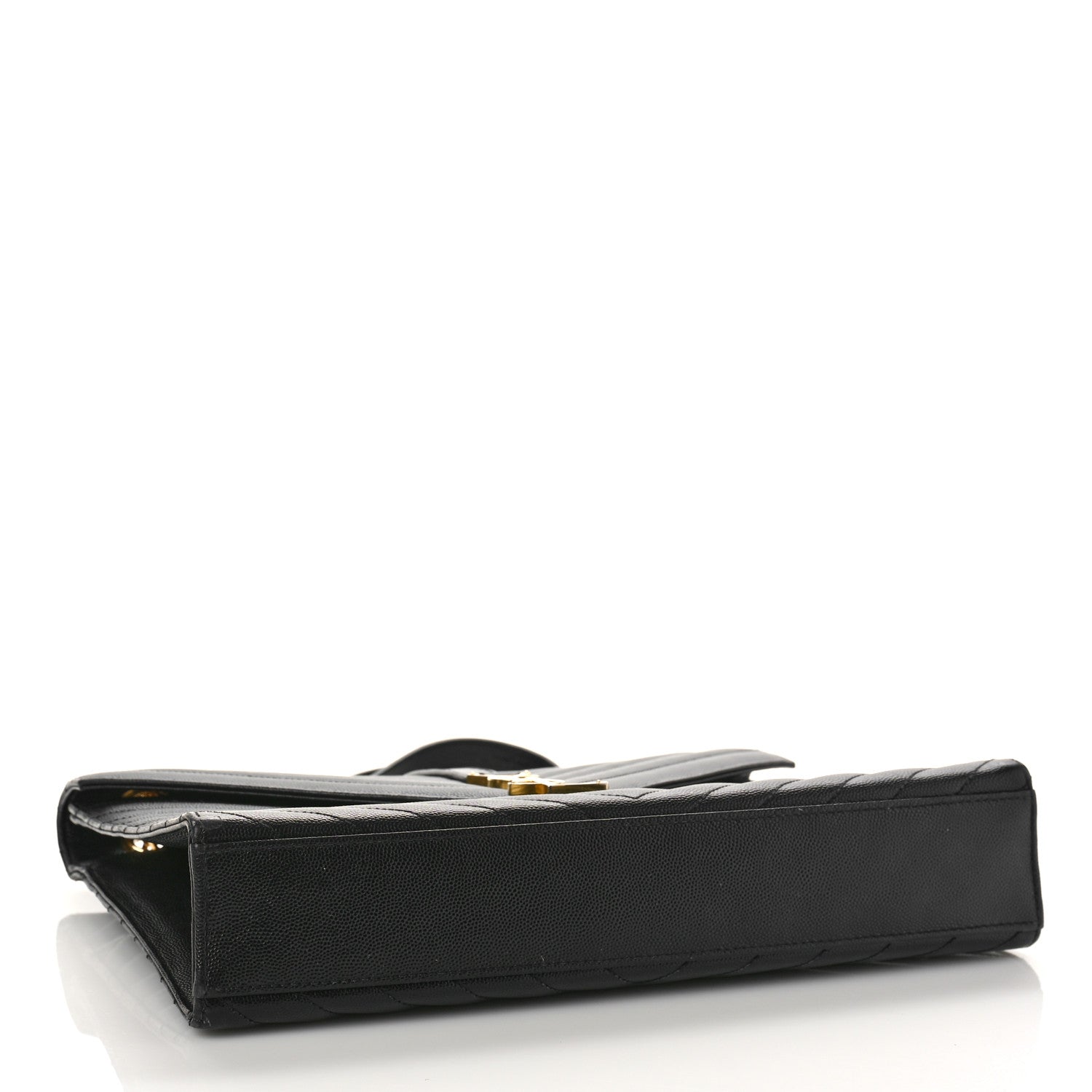 Saint Laurent Grain De Poudre Matelasse Chevron Large Monogram Satchel Black 4 of 13