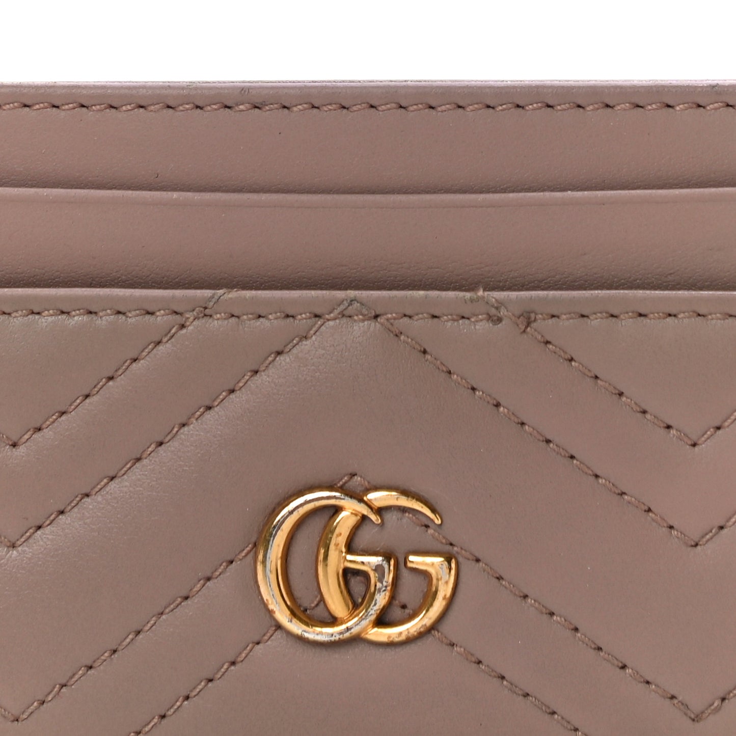 Calfskin Matelasse GG Marmont Card Holder Porcelain Rose