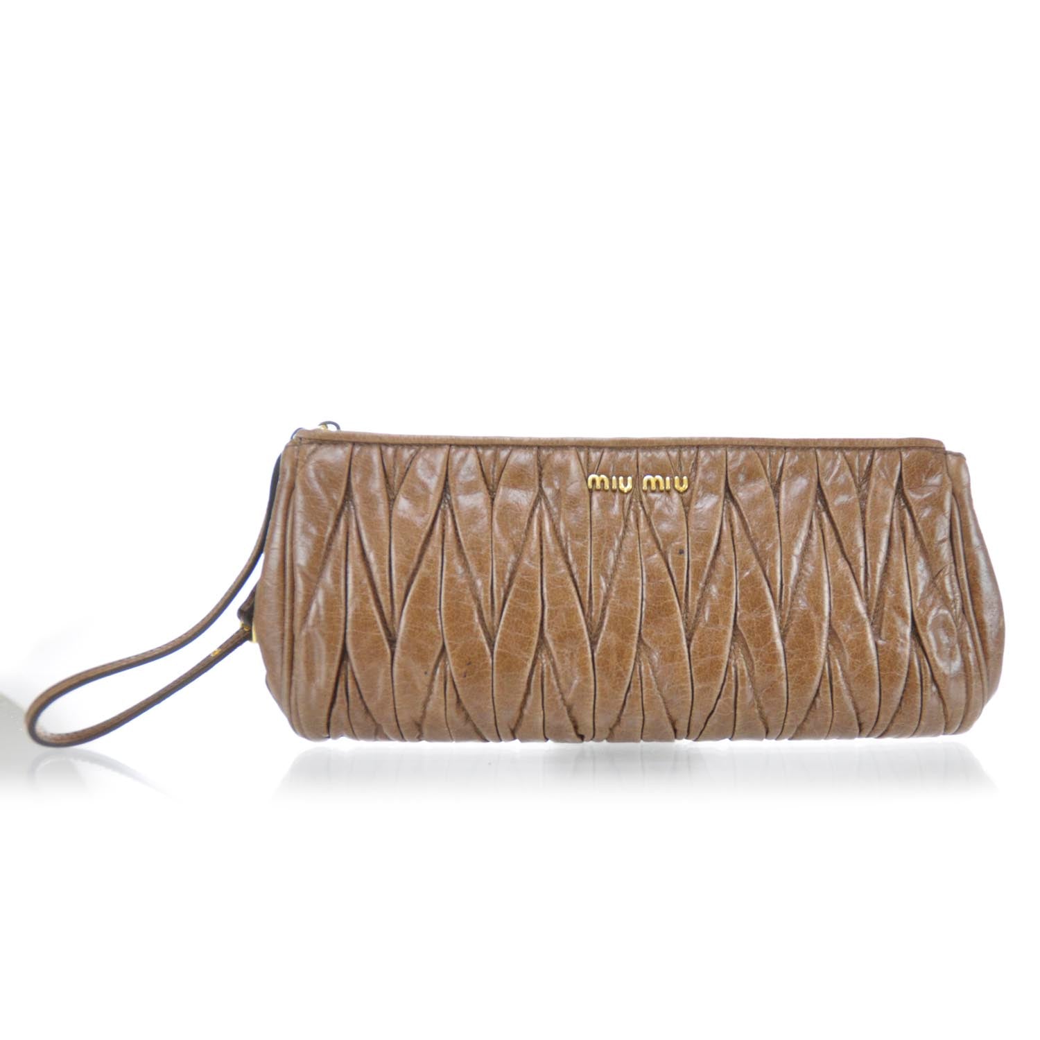 Miu Miu Leather Matelasse Lux Wristlet Clutch 1 of 8