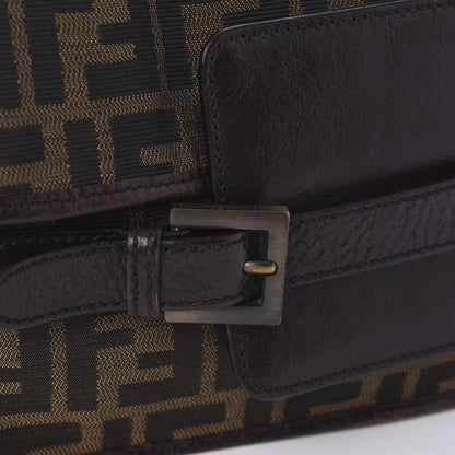 Fendi Zucca Calfskin Shoulder Bag Tobacco 11 of 12