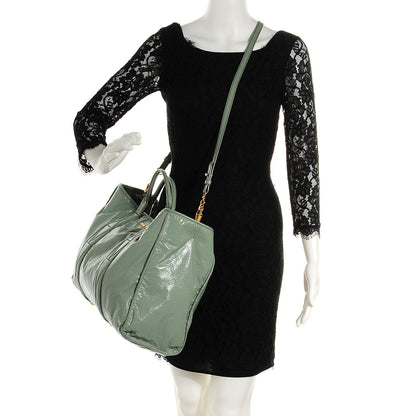 Miu Miu Tessuto Vernice Tote Agave 2 of 9