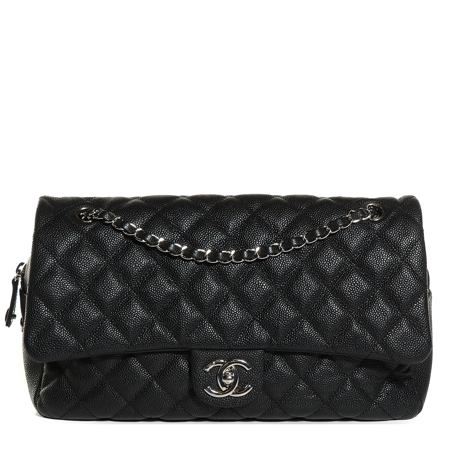 Chanel Caviar Quilted Jumbo Easy Flap Black 1 of 8