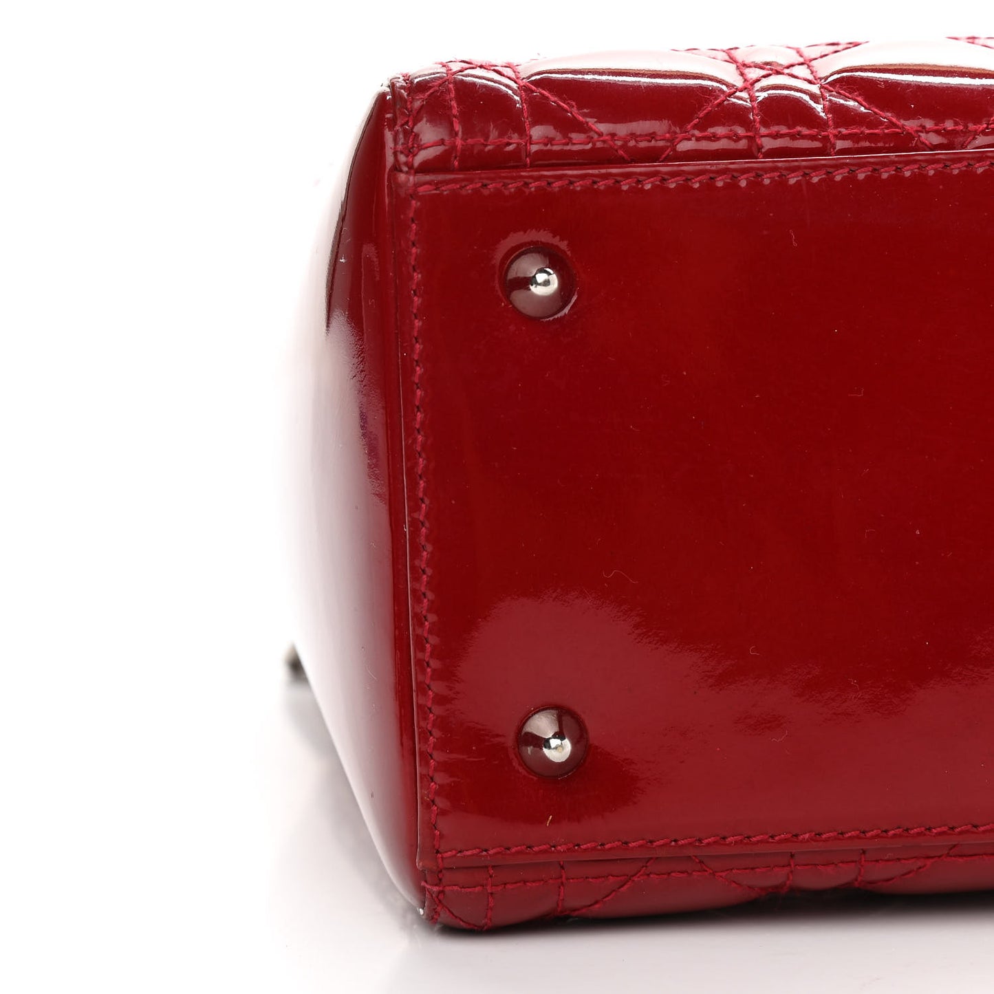 Patent Cannage Medium Lady Dior Red