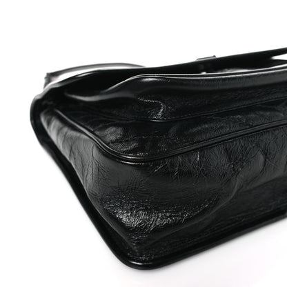 Saint Laurent Crinkled Calfskin Matelasse Monogram Medium Niki Chain Satchel Black 8 of 9