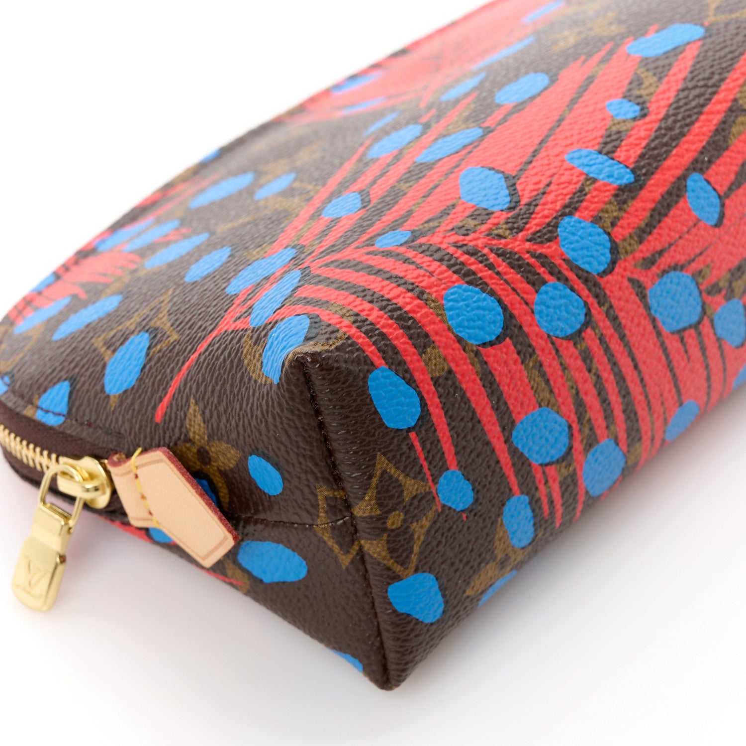 Louis Vuitton Monogram Jungle Dots Cosmetic Pouch Coquelicot Denim 8 of 10