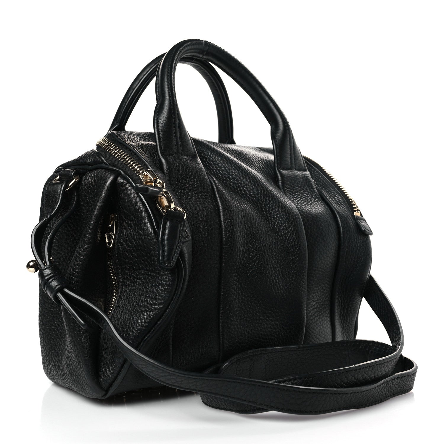Alexander Wang Pebbled Lambskin Rocco Black Pale Gold Hardware 3 of 8