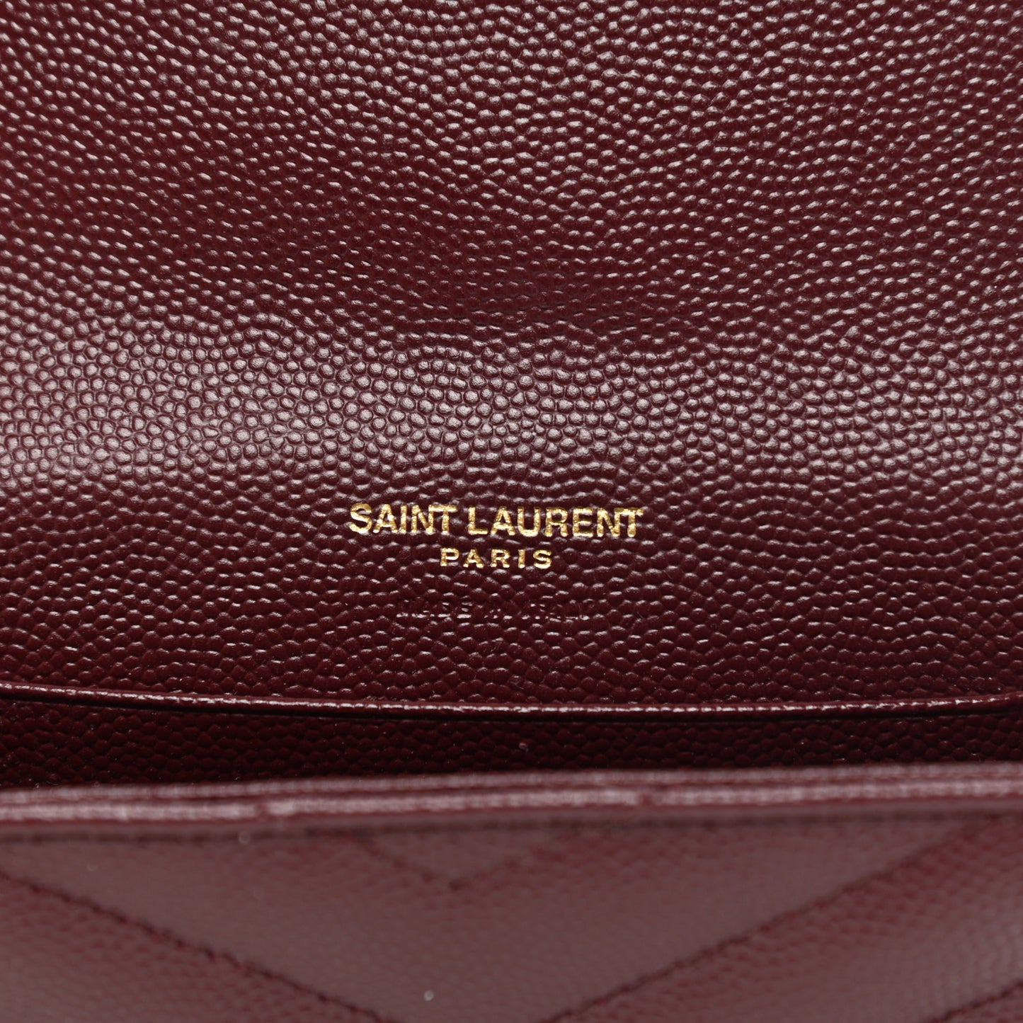 Grain De Poudre Matelasse Chevron Small Monogram Envelope Wallet Bordeaux