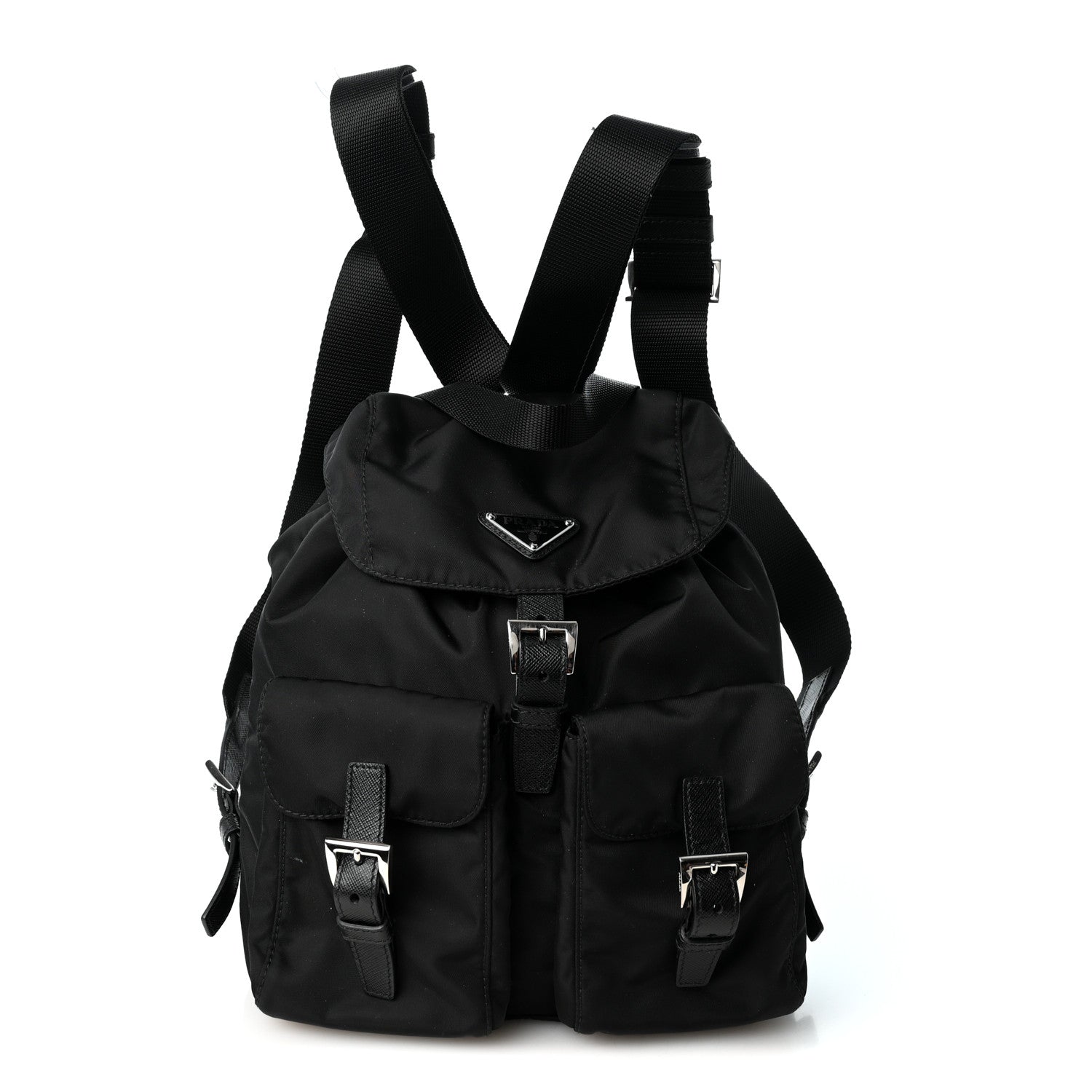 Prada Re-Nylon Vela Saffiano Small Backpack Black 1 of 9