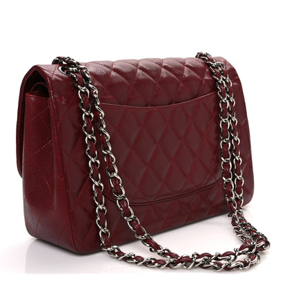 Chanel Caviar Quilted Jumbo Double Flap Dark Red 3 of 12