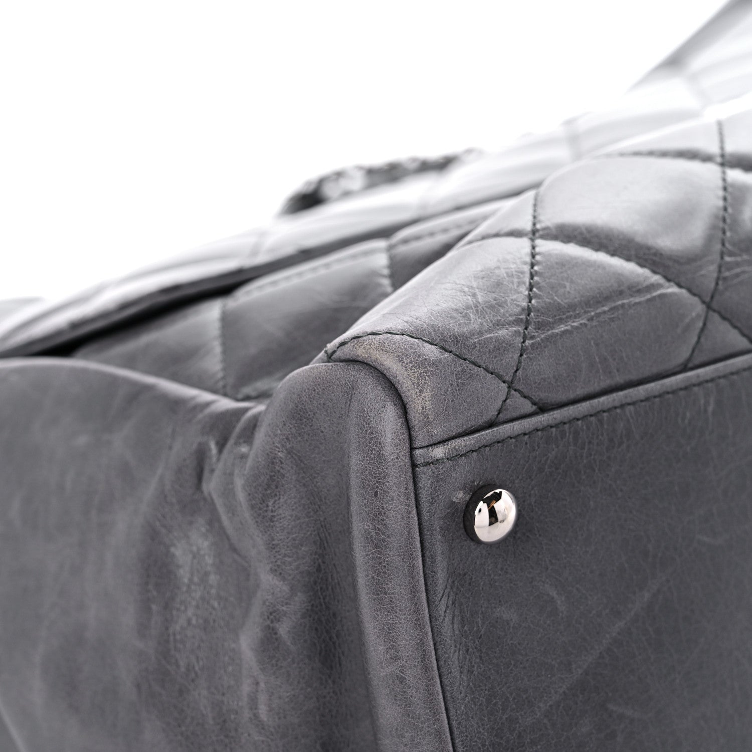 Chanel Glazed Calfskin Quilted Large CC Delivery Tote Grey 8 of 18