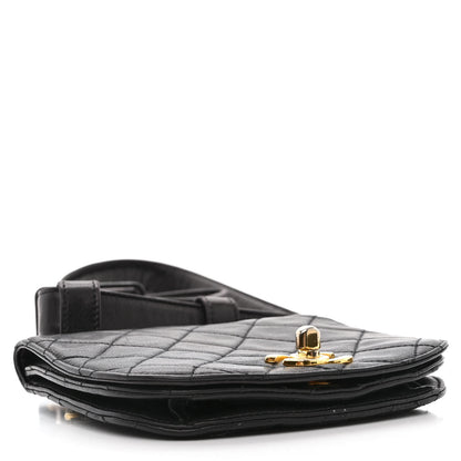 Chanel Lambskin Quilted Flap Waist Belt Bag 75 30 Black 4 of 12