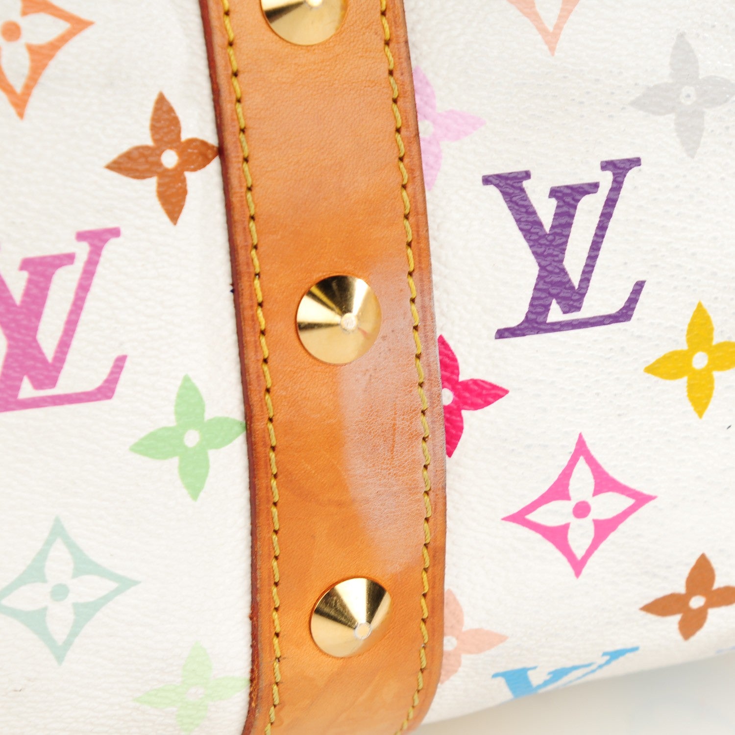 Louis Vuitton Monogram Multicolor Keepall 45 White 6 of 10