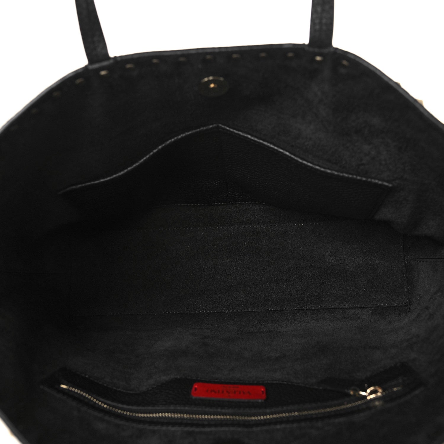 Valentino Garavani Grained Calfskin Small Rockstud Shoulder Tote Black 5 of 8