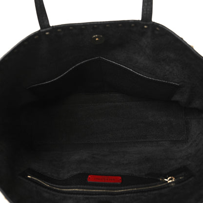 Valentino Garavani Grained Calfskin Small Rockstud Shoulder Tote Black 5 of 8