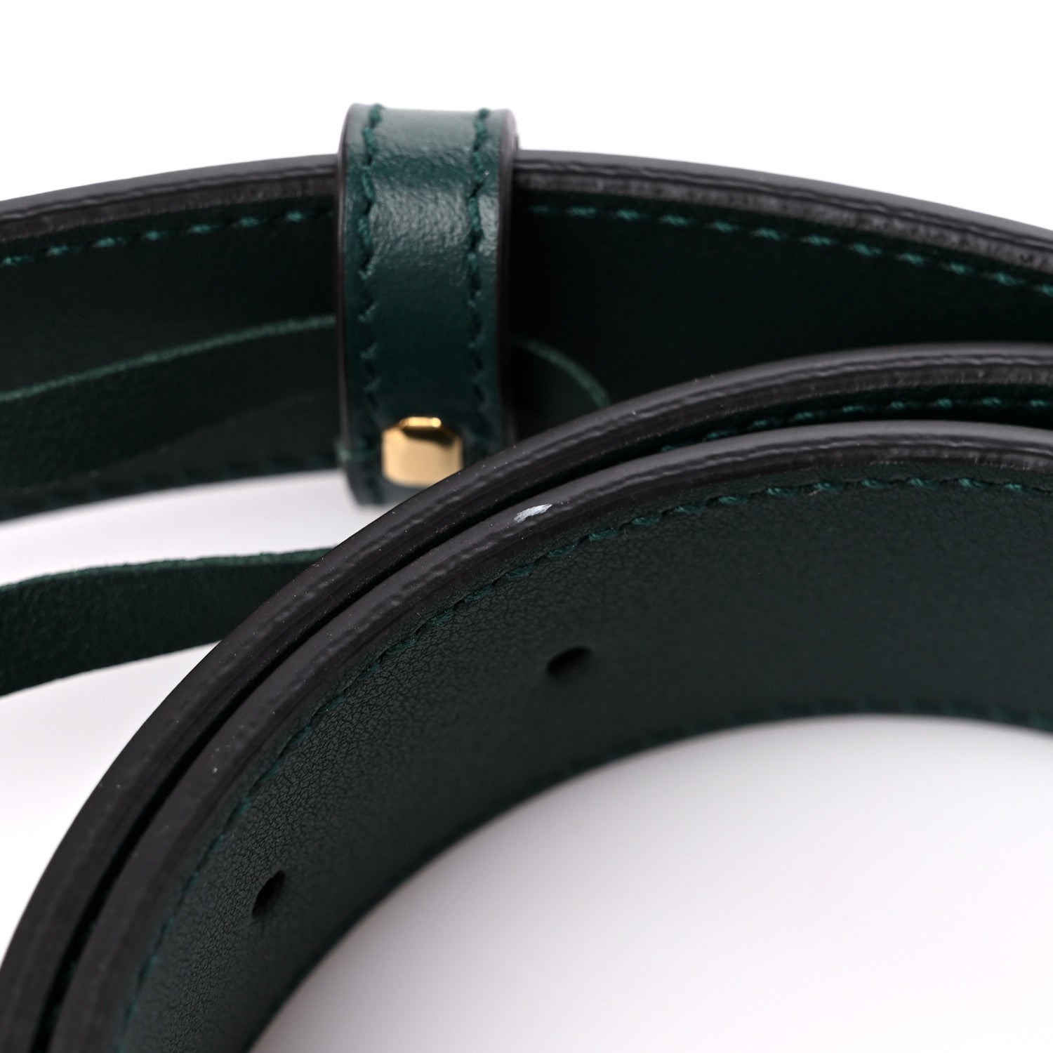 Gucci Plutone Calfskin Double G 30mm Belt 80 32 Verde 6 of 6