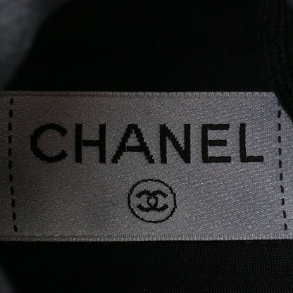 Chanel Grained Calfskin Fabric Womens Logo Sneakers 35 White Black 7 of 17