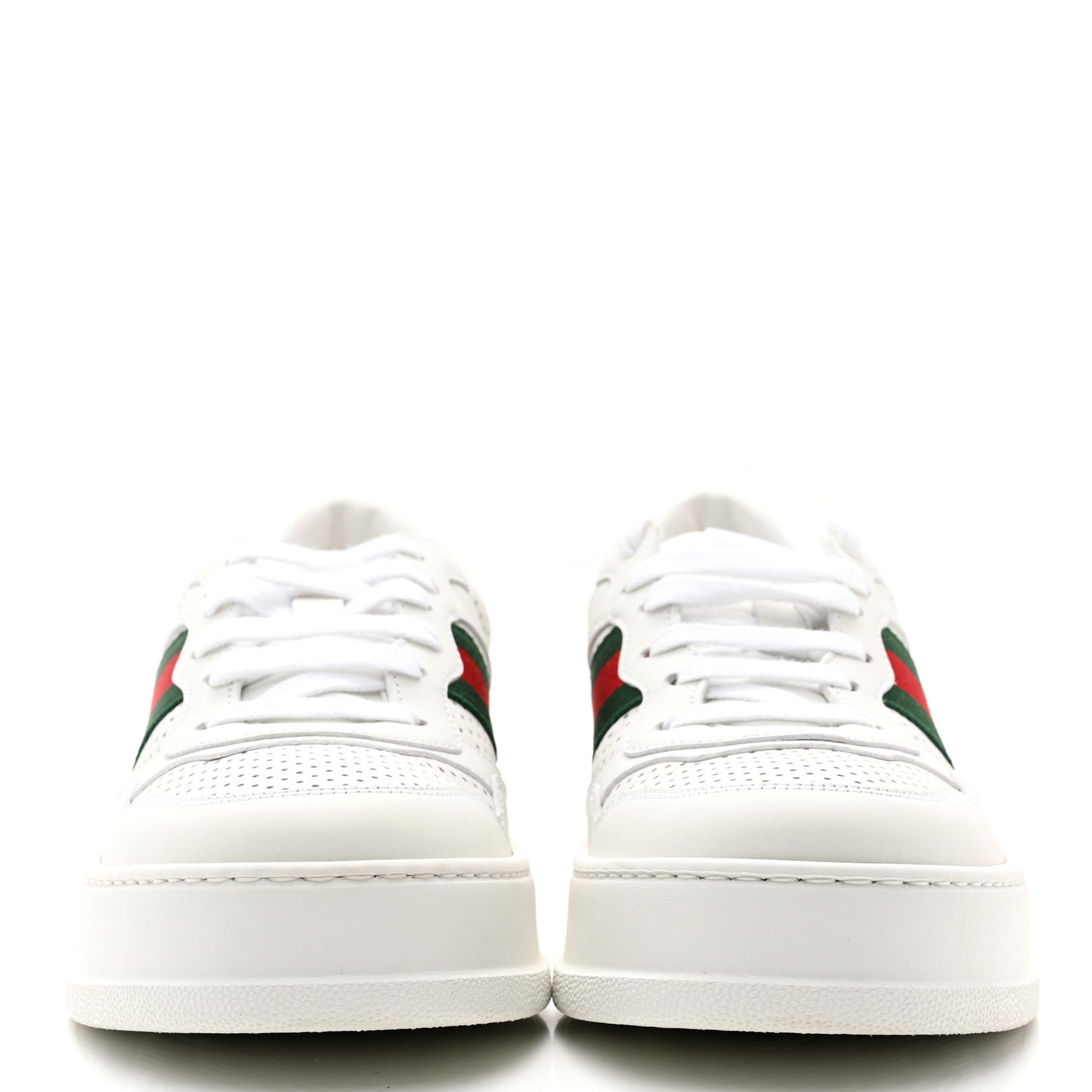 Calfskin Web Perforated Womens Platform 55mm Sneakers 39.5 White Bright Splash