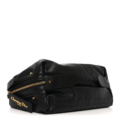 Christian Dior Shiny Grained Calfskin Macrocannage Medium D-Journey Bag Black 3 of 9