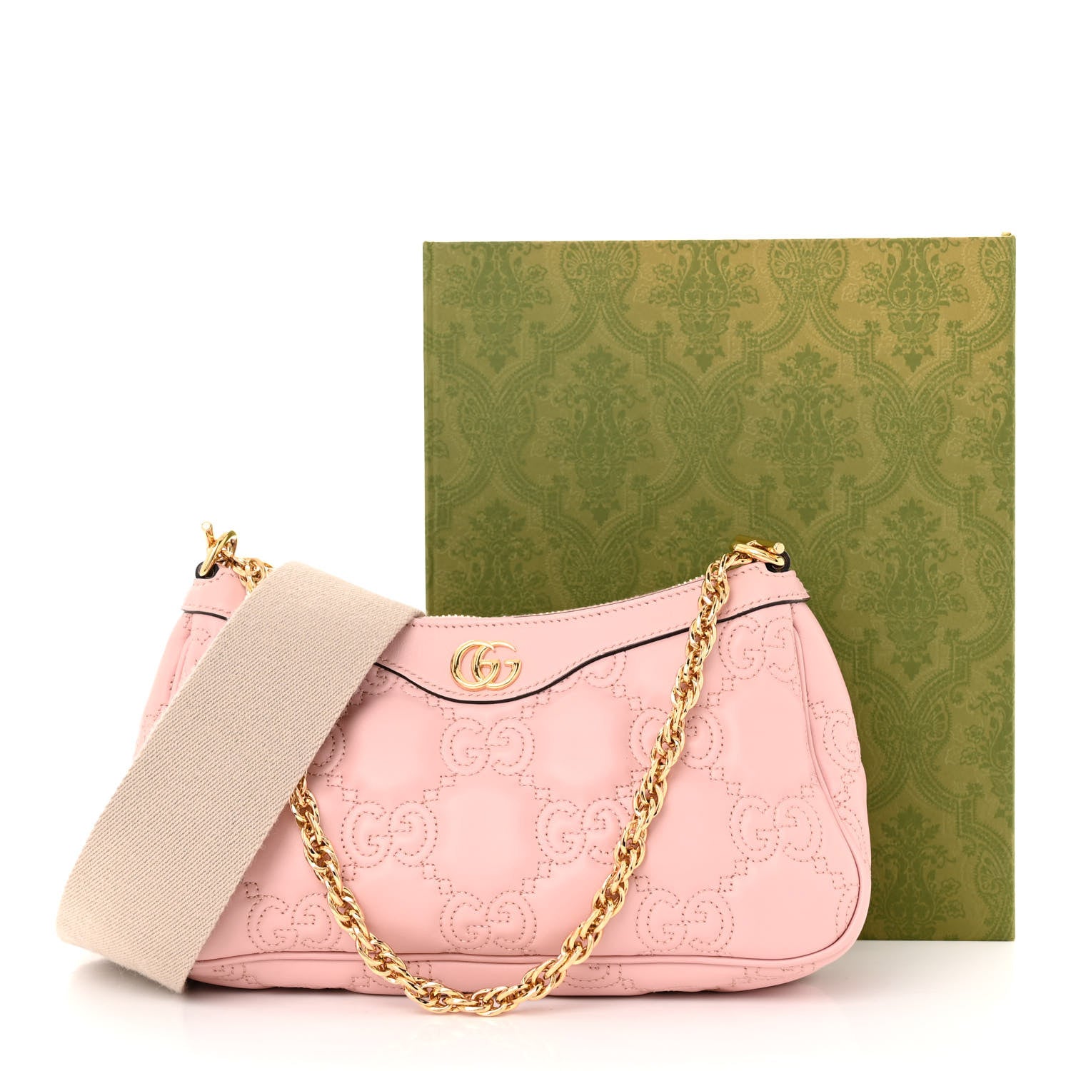 Gucci Calfskin GG Matelasse Chain Handbag Perfect Pink Natural 3 of 11