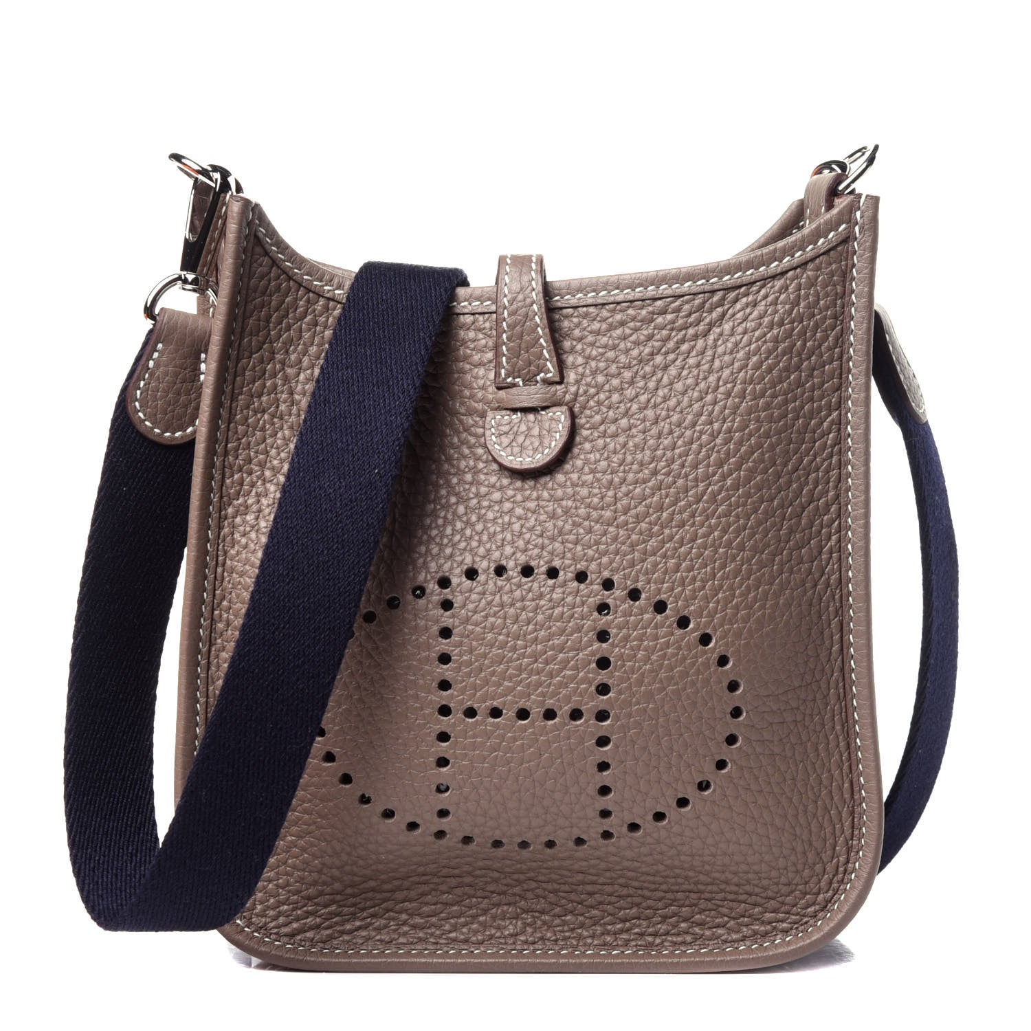 Hermes Taurillon Clemence Amazone Evelyne TPM Etoupe Bleu Indigo 1 of 11