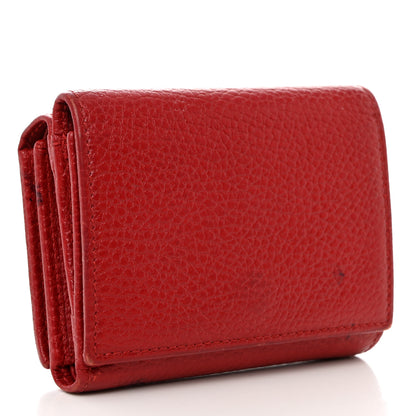 Gucci Dollar Calfskin GG Marmont Wallet Hibiscus Red 3 of 13