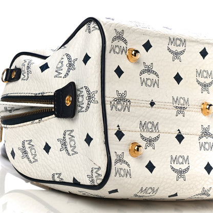 MCM Visetos Boston Satchel White 7 of 10