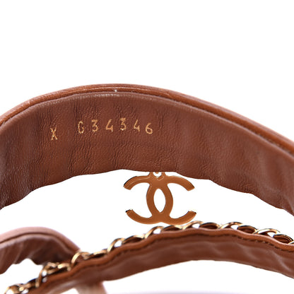 Chanel Calfskin Chain CC Thong Flat Sandals 41 Beige 8 of 9