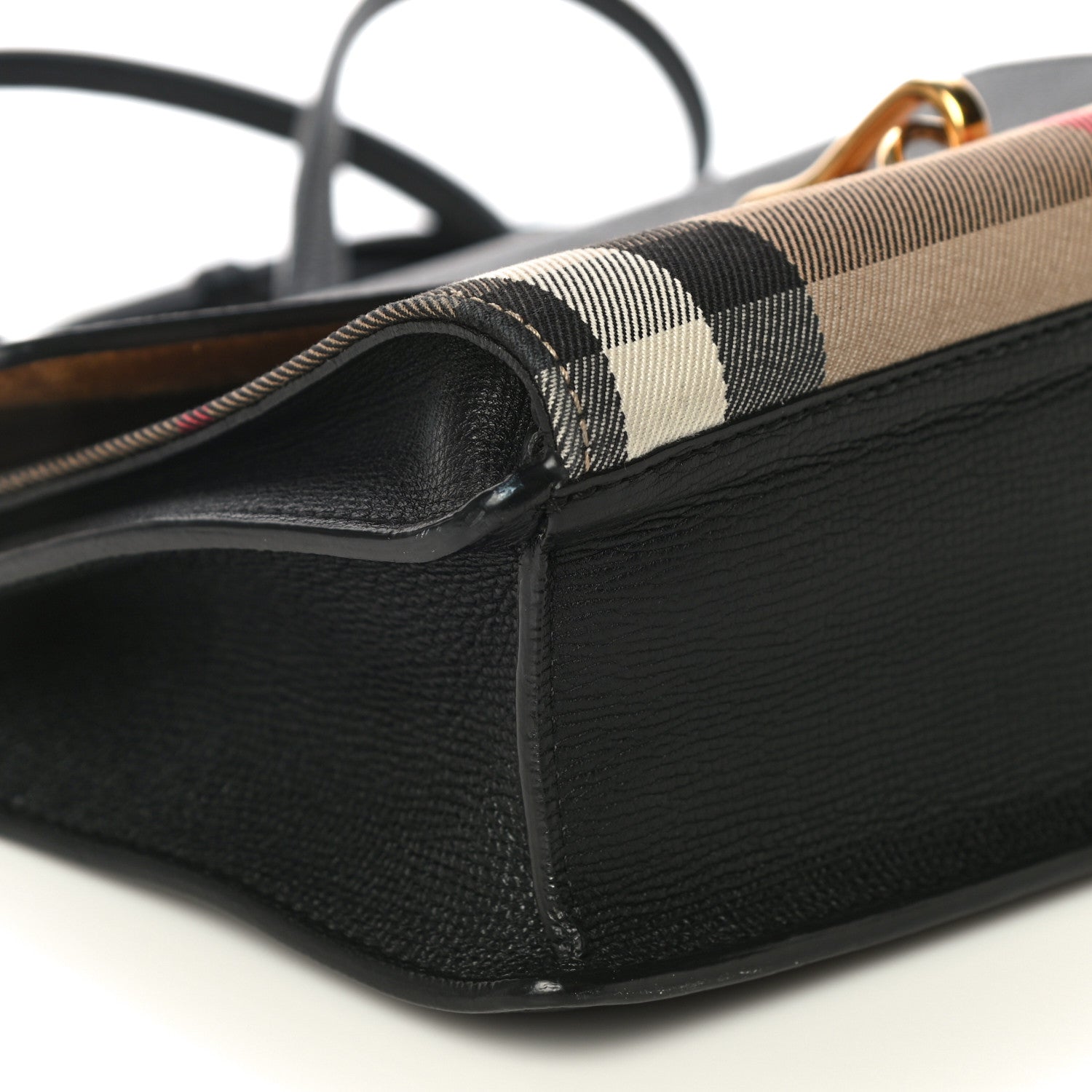 Burberry Derby Calfskin House Check Small Macken Crossbody Bag Black 8 of 10